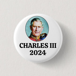 Charles III in 2024 3 Cm Round Badge