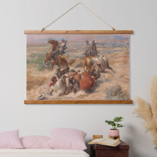 Charles M. Russell  The Strenuous Life   Hanging Tapestry