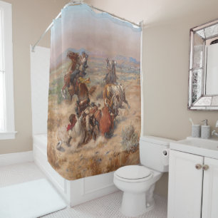 Charles M. Russell  The Strenuous Life Shower Curtain