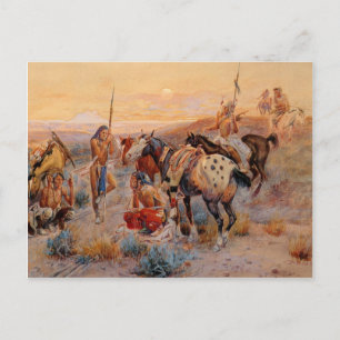 Charles M. Russell's First Wagon Tracks (1908) Postcard