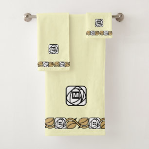 Charles Mackintosh Arts & Crafts Style Rose Frieze Bath Towel Set