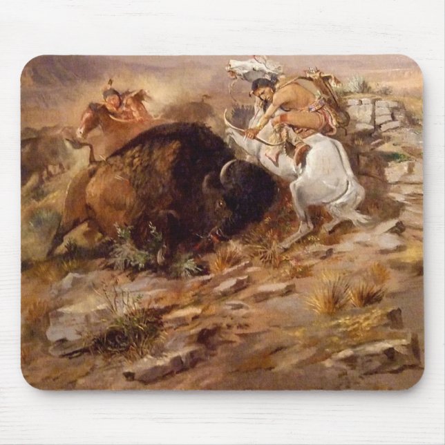 Charles Marion Russell - Buffalo Hunt Mouse Pad (Front)