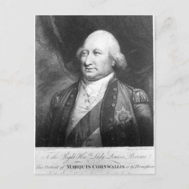 Charles, Marquis of Cornwallis, 1799 Postcard (Front)