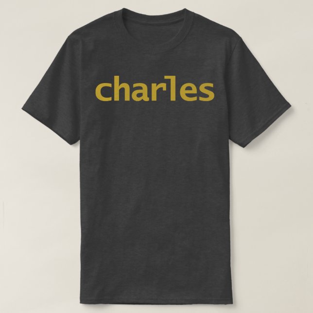 Charles Minimal Typography Gold Text T-Shirt (Design Front)