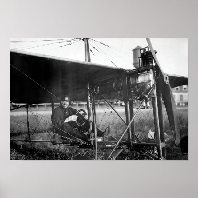 Charles Murphy in Police Monoplane - 1914 Poster (Front)