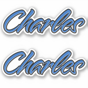 Charles Name blue sticker Sticker Sticker Stickers