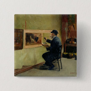 Charles Philippe Gevens, father-in-law of artist 15 Cm Square Badge