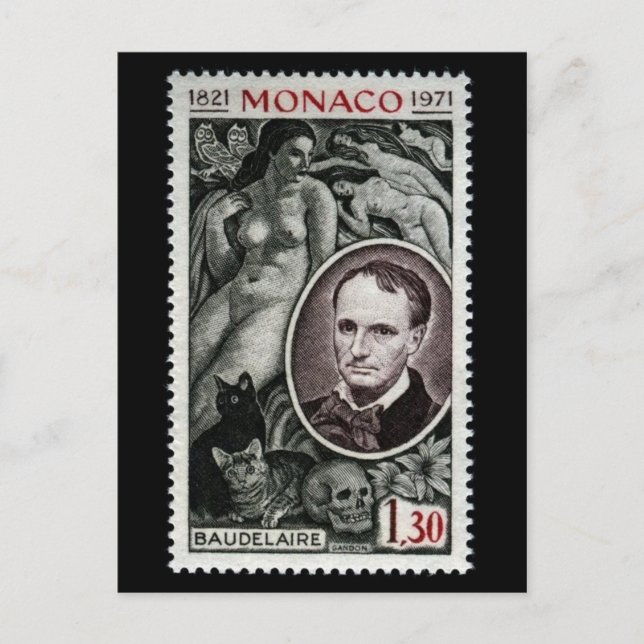 Charles Pierre Baudelaire (1821-1867) Postcard (Front)