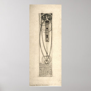 Charles Rennie Mackintosh 1890 New Year's Card Poster