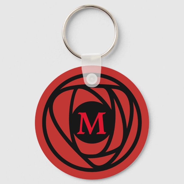 Charles Rennie Mackintosh Arts & Crafts Style Rose Key Ring (Front)