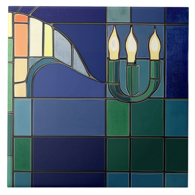 Charles Rennie Mackintosh Candles – Right Side Ceramic Tile (Front)
