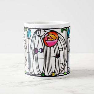 Charles Rennie Mackintosh flowers Window Large Coffee Mug