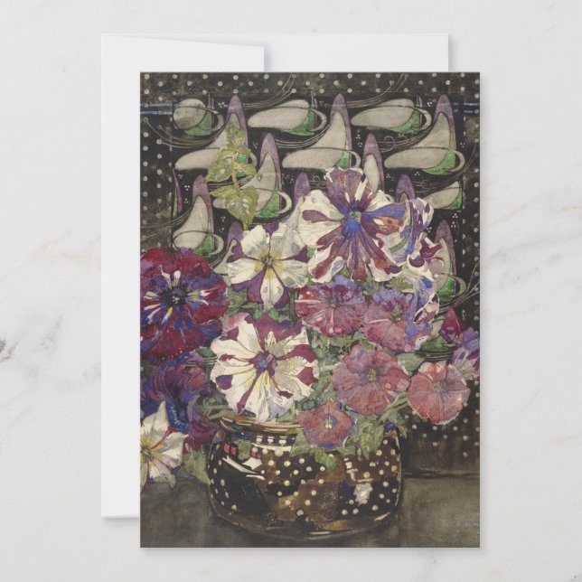 Charles Rennie Mackintosh - Petunias Holiday Card (Front)