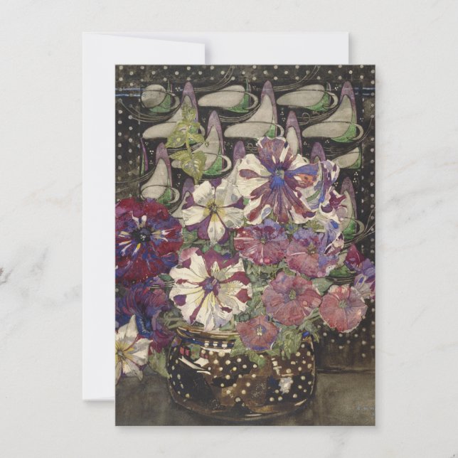 Charles Rennie Mackintosh - Petunias Thank You Card (Front)