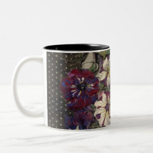 Charles Rennie Mackintosh - Petunias Two-Tone Coffee Mug