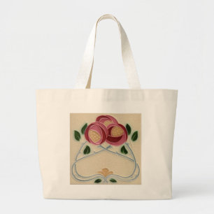 Charles Rennie Mackintosh Pink Red Rose Tote bag