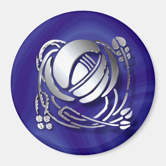 Charles Rennie Mackintosh Rose Magnet (Front)