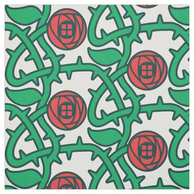 Charles Rennie Mackintosh Rose Pattern Fabric (Swatch)