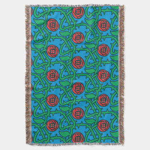Charles Rennie Mackintosh Rose Pattern Throw Blanket