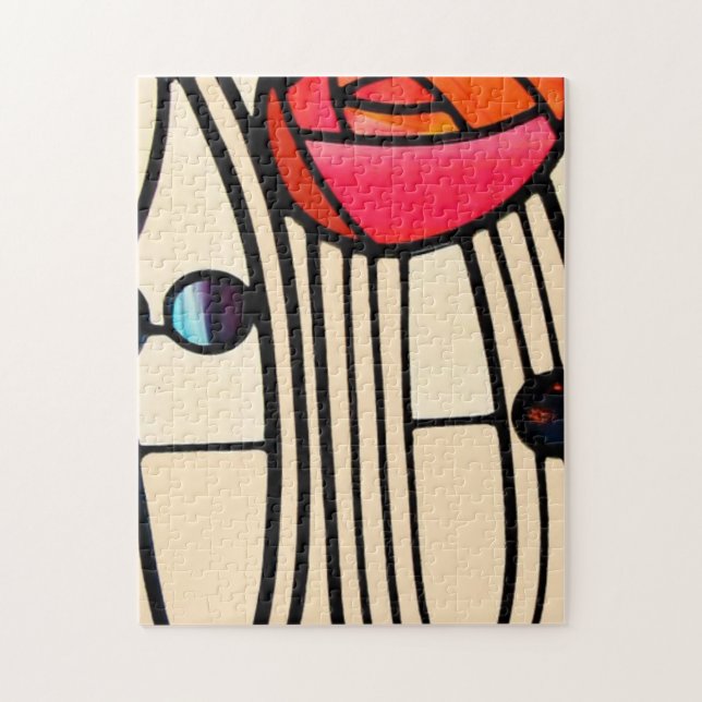 Charles Rennie Mackintosh Stained Glass Jigsaw Puzzle (Vertical)