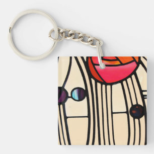 Charles Rennie Mackintosh Stained Glass Key Ring