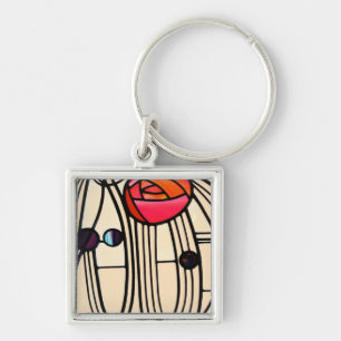 Charles Rennie Mackintosh Stained Glass Key Ring