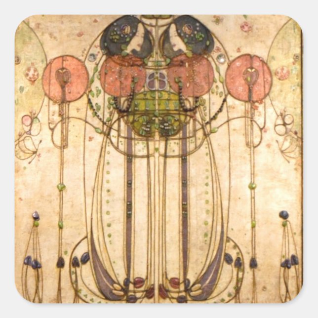 Charles Rennie Mackintosh The Wassail Square Sticker (Front)