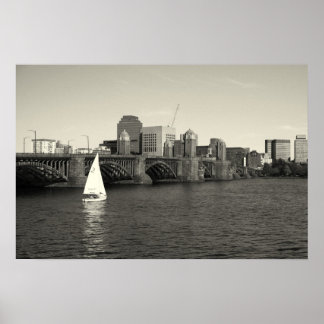 charles river boston ma sailboat poster