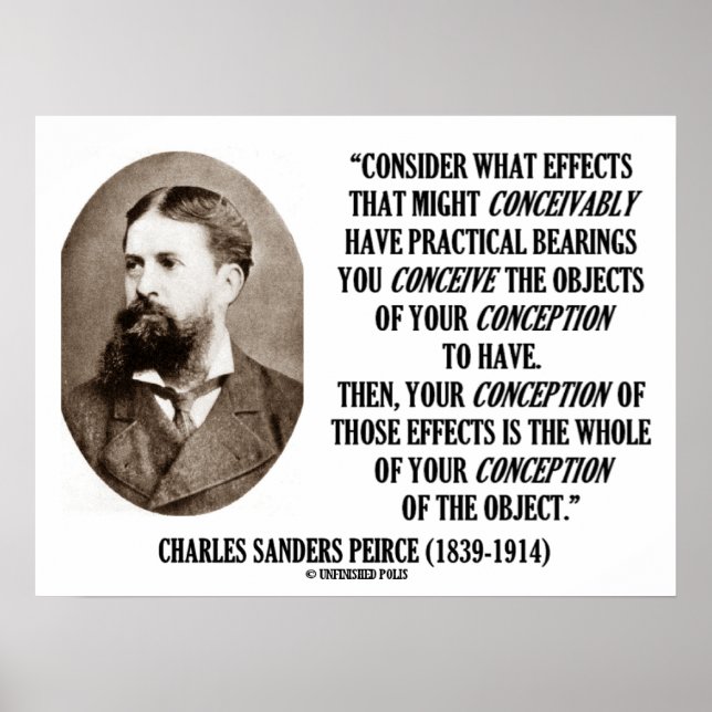 Charles Sanders Peirce Effects Objects Conception Poster (Front)
