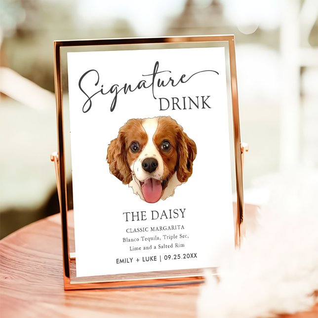 Charles Spaniel Dog Wedding Signature Drink Sign (Creator Uploaded)