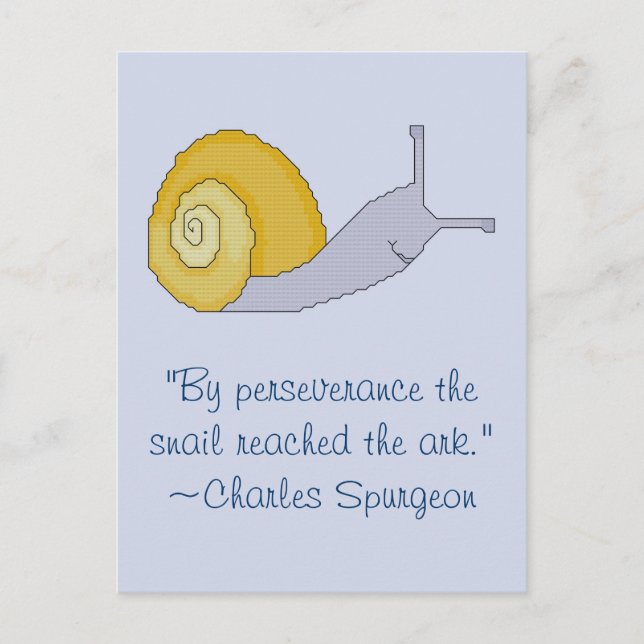 Charles Spurgeon Snail Perseverence Quote Postcard (Front)