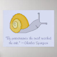 Charles Spurgeon Snail Perseverence Quote Poster