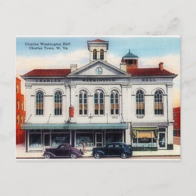 Charles Town Hall, Charles Town, WV Postcard (Front)