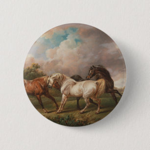 Charles Towne Art Painting Oil Horses Destiny 6 Cm Round Badge