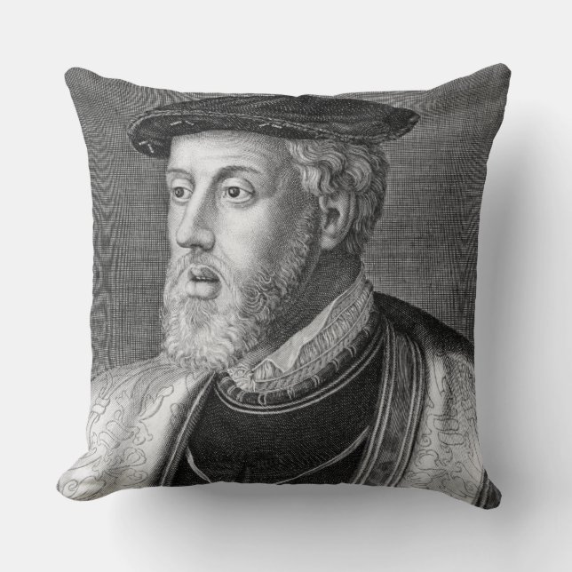 Charles V (1500-58) (engraving) Cushion (Front)
