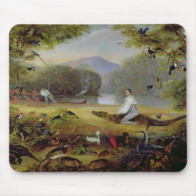 Charles Waterton capturing a cayman, 1825-26 Mouse Pad (Front)
