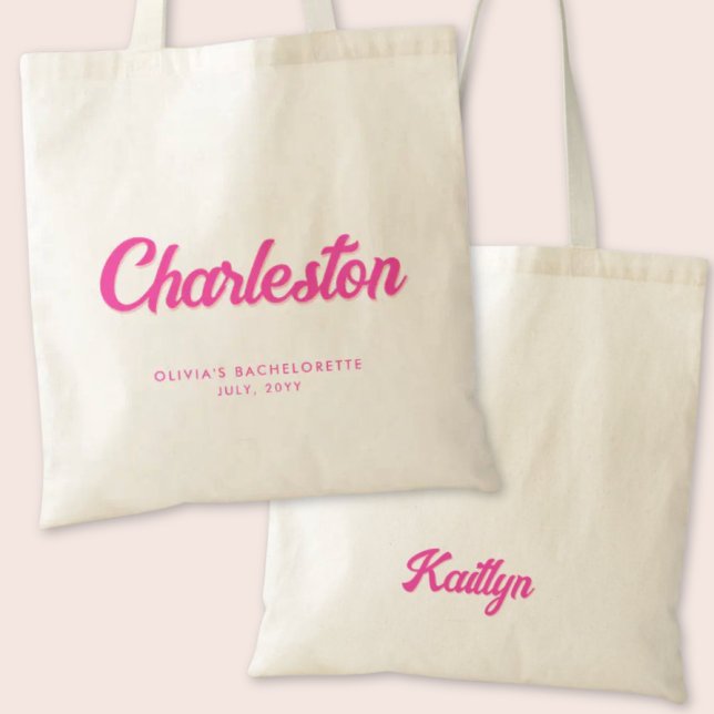 Charleston Bachelorette Party Personalised Tote (Charleston Bachelorette Party Tote Bag)