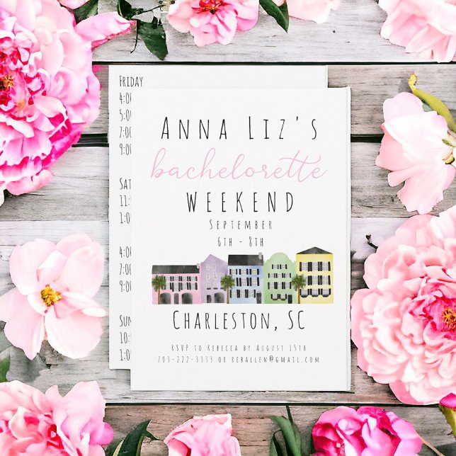 Charleston Bachelorette Party Weekend Itinerary Invitation (Creator Uploaded)