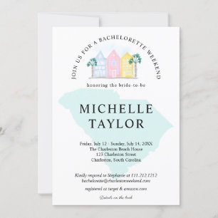 Charleston Bachelorette Weekend Itinerary South Invitation