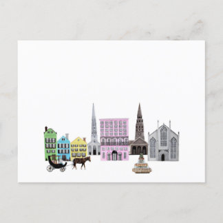 Charleston City Skyline Artwork Announcement Postcard