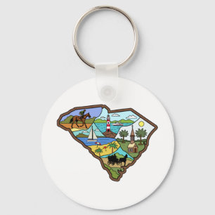 Charleston Columbia South Carolina Myrtle Beach Key Ring