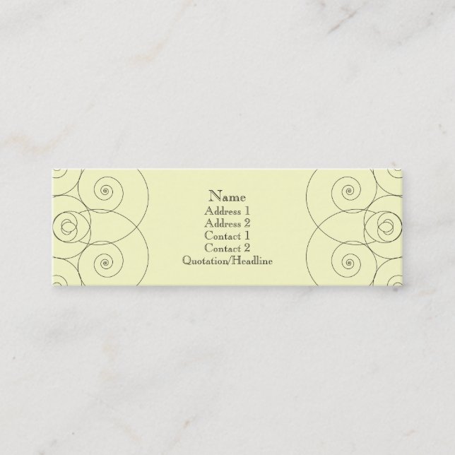 Charleston - Cream Mini Business Card (Front)