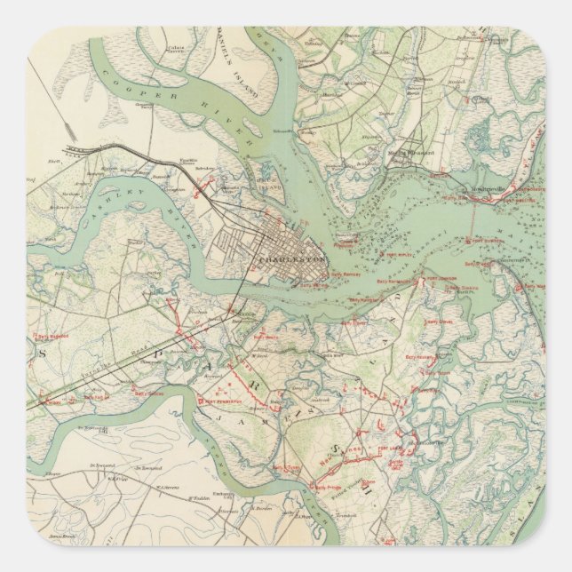 Charleston, defences square sticker (Front)