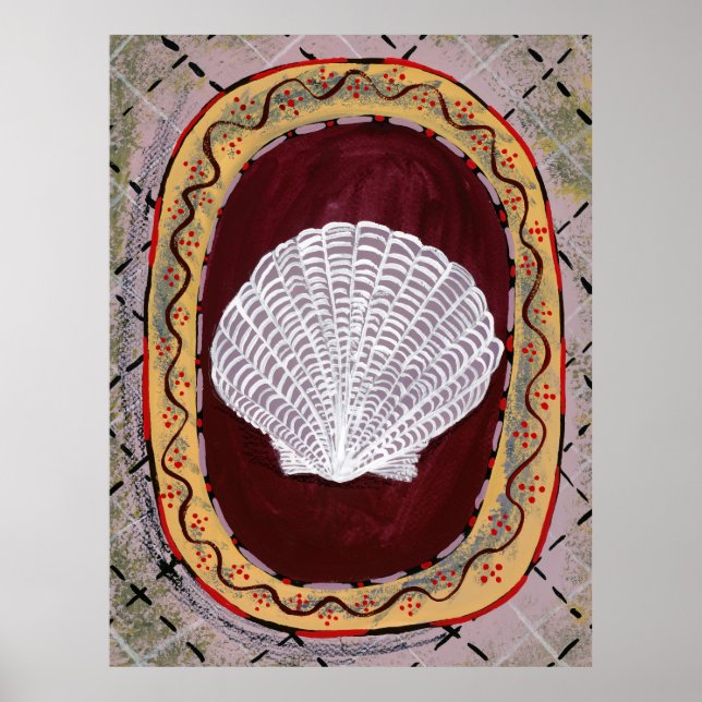 Charleston Farmhouse Shell Print Wall Hanging  (Front)
