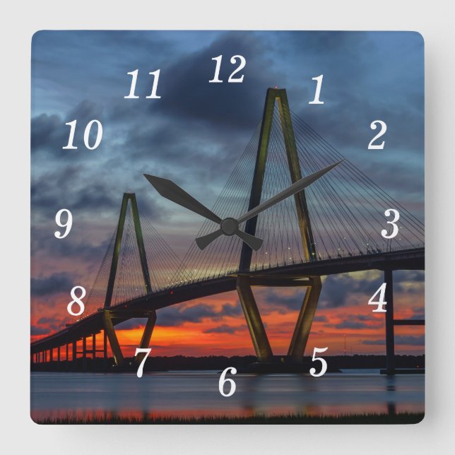 Charleston Fire Like Sunset Wall Clock (Front)
