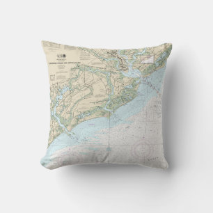 Charleston Harbour and Approaches Nautical Chart Cushion