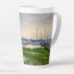 Charleston Harbour Boats Sunset Latte Mug