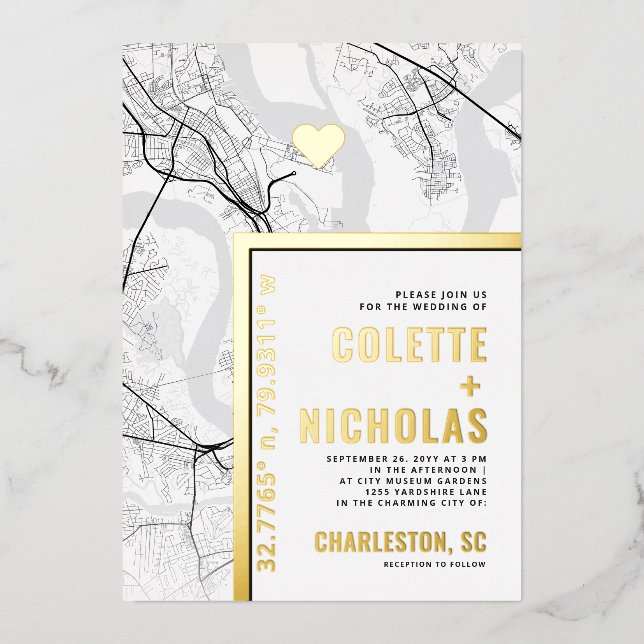 Charleston Love Locator | City Themed Wedding (Front)
