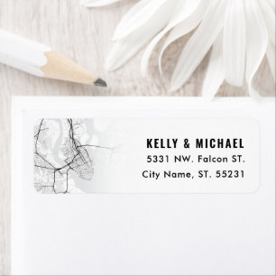 Charleston Map Themed   Return Address Label