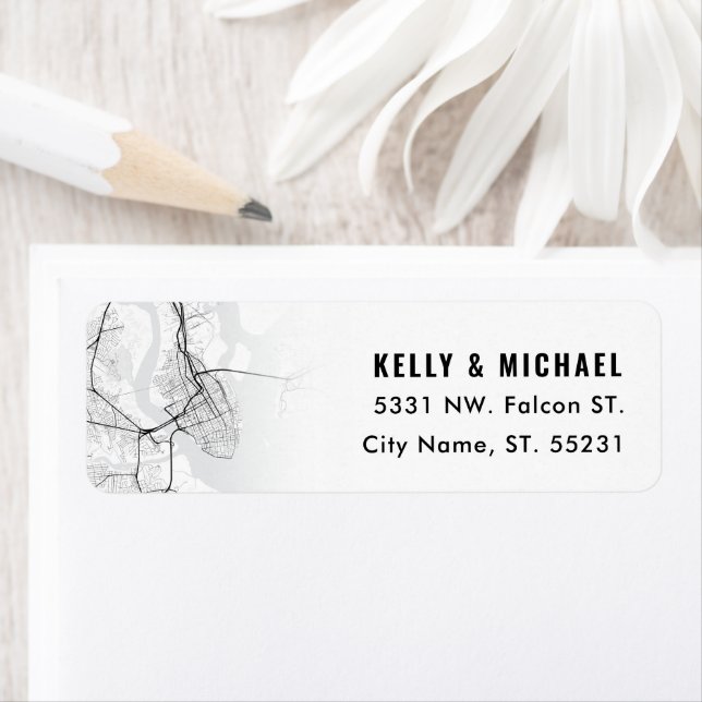 Charleston Map Themed | Return Address Label (Insitu)